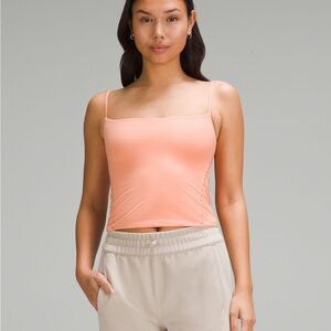 Lululemon Wundermost Ultra-Soft Nulu Spaghetti-Strap Cami Tank Top Coral Kiss